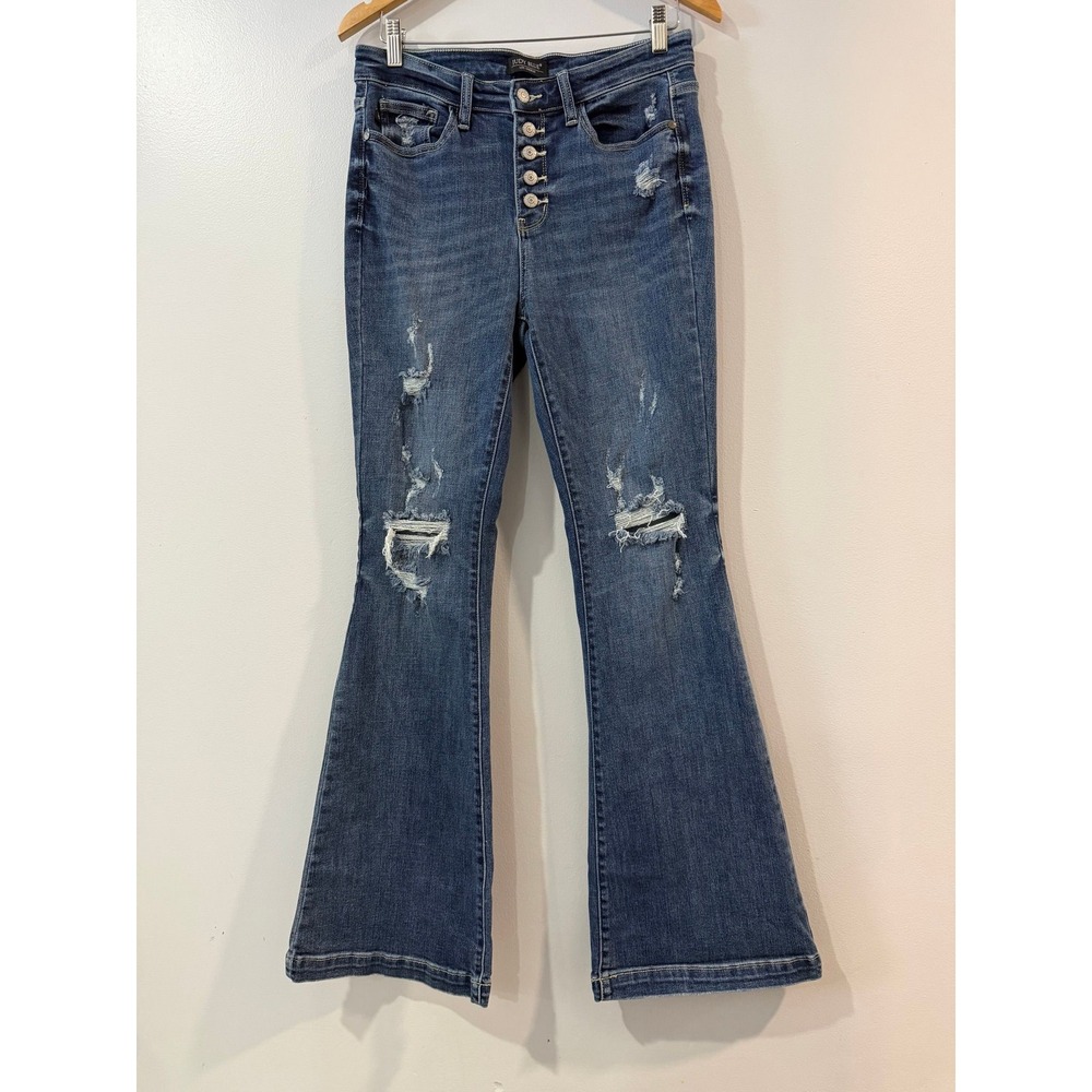 Judy Blue Trouser Button Fly Flare Jeans 9/29